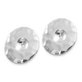 thumbnail image 2 of Real 14kt White Gold Polished Hammered Disc Earring Jackets; for Adults and Teens; for Women and Men, 2 of 3