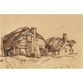 thumbnail image 3 of Rembrandt van Rijn 18x13 Black Modern Framed Museum Art Print Titled - Two Thatched Cottages with Figures at a Window (1640), 3 of 5
