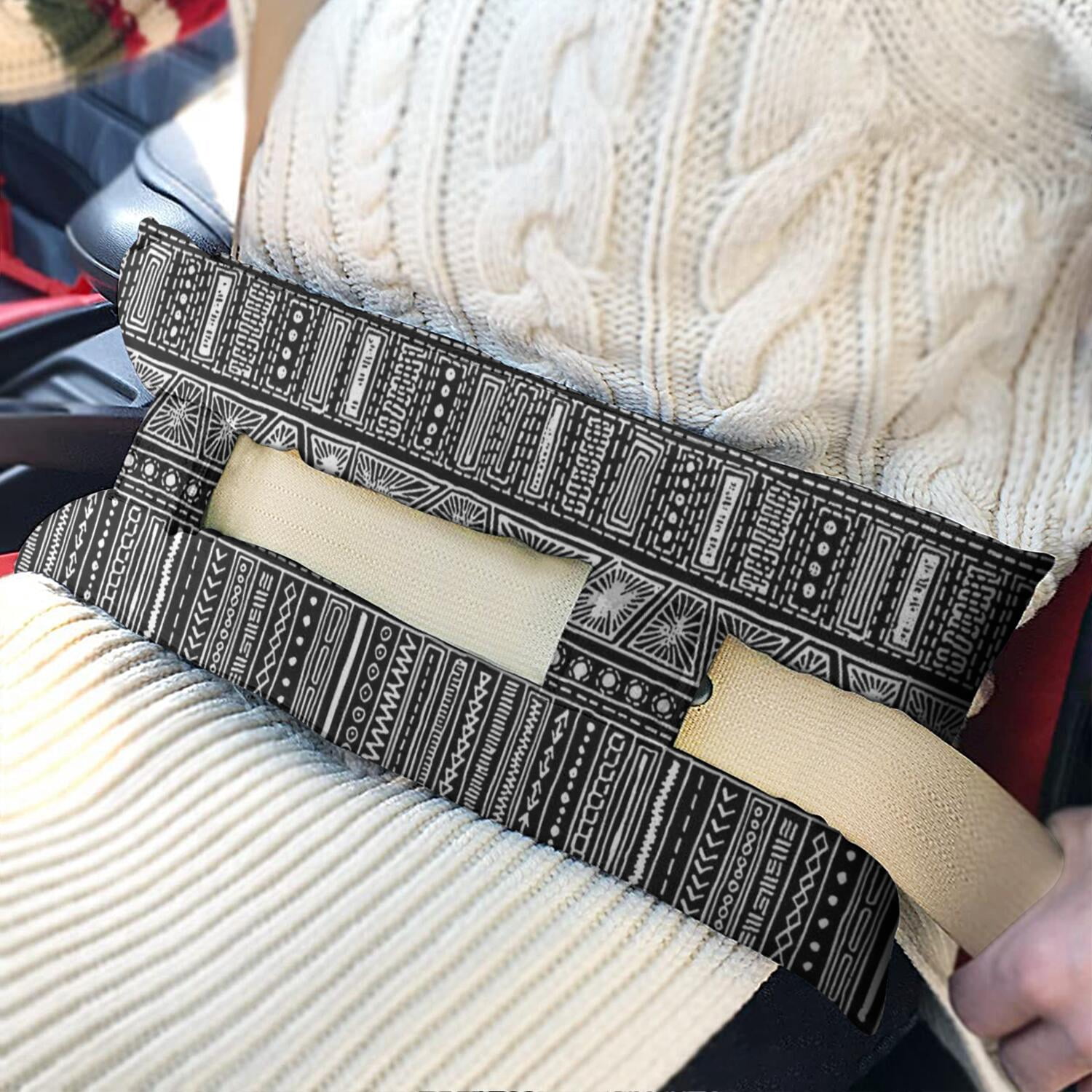 Seat Belt Pillow for Post-Surgery Soft Protective Mastectomy Cushion with Velcro Straps, Comfortable for Heart Surgery & Chemo Port Recovery (Bohemian Floral)