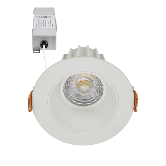 Maxxima 2 in. Slim Round Recessed Anti-Glare LED Downlight, Stone Gray Trim, Canless IC Rated, 600 Lumens, 5 CCT 2700K-5000K