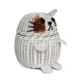thumbnail image 3 of Cat Rattan Storage Basket with Lid Decorative Bin Home Decor Hand Woven Shelf Organizer Cute Handmade Handcrafted Gift Art Artwork Wicker Kitten, 3 of 9