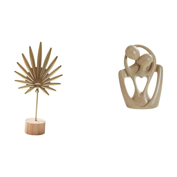 Escultura de hojas,Estatua de hoja de metal Escultura de hoja Decoración del hogar,Figura de hoja artística con decoraciones de hojas en la base,Estatua abstracta,Estatua abstracta para