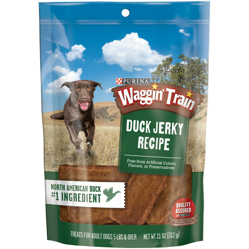 Purina Waggin Train Duck Jerky Recipe Dog Treats 11 oz. Pouch - Walmart ...