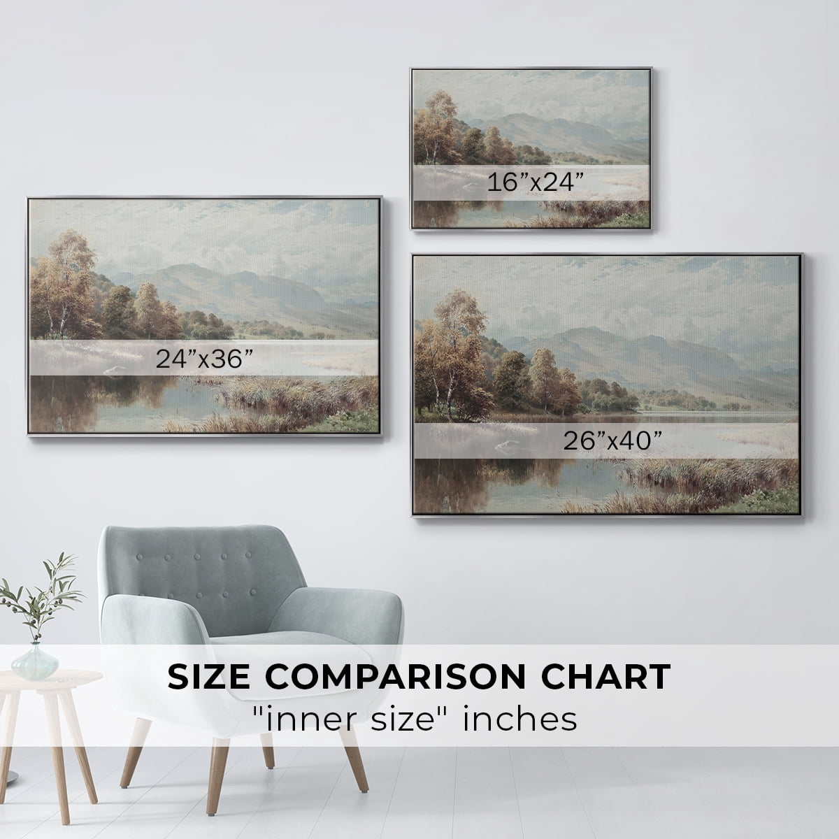 Vintage Landscape-XXIV By Wexford Home Framed in Silver Wood Gallery Wrapped Canvas 25 in. x 37 in.