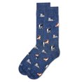 thumbnail image 3 of MeMoi Men's Hip Cool Cats Bamboo Blend Novelty Crew Sock - Mens - Male, 10-13, Dark Denim Heather, 3 of 7