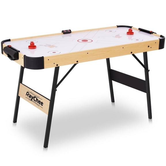 RayChee Premium 56-Inch Air Hockey Table Set with 2X Stronger Motor, Durable Metal Legs, Sturdy Wood Surface - Perfect Home Arcade Game for for Family
