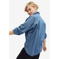thumbnail image 2 of Ellos Women's Oversized Button-Front Denim Shirt, 2 of 5