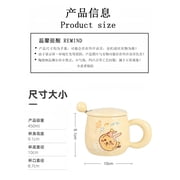 Chiikawa Gift Kawaii Hachiware Usagi Ceramic Cup with Lid Spoon Cute Cartoon Mug Birthday Gift Cup