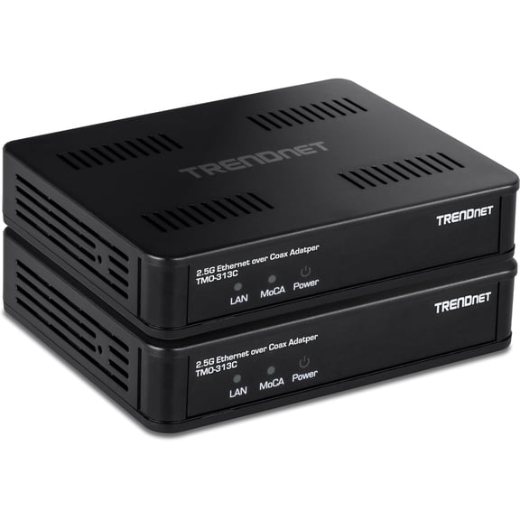 TRENDnet TMO-313C2K,2.5Gbps Ethernet over Coax Adapter (2-Pack)