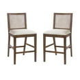 thumbnail image 3 of Christopher Knight Home 26" Seat Height Rattan Counter Stools, Brown Wood Frame, Gray Cushion, Set of 2, 3 of 10
