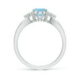 thumbnail image 2 of Angara Natural 1 Ct. Aquamarine with Diamond Solitaire Ring in 14K White Gold for Women (Ring Size: 11.5), 2 of 9