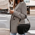 thumbnail image 5 of MRULIC coat for women Women Vintage Button Down Fashion Lapel Collar Double Breasted Flap Detail Plaid Blazers Women's Fleece Jackets Coats Black + L, 5 of 9