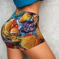 thumbnail image 4 of Lsque Vibrant Picnic Food Spread Pattern High Waisted Biker Shorts for Women-Tummy Control Fitness Athletic Workout Running Yoga Gym Shorts,Moisture-Wicking-X-Large, 4 of 9