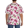 thumbnail image 3 of Sikiie Lilies Flowers Men's Wrinkle Free Untucked Cuban Shirt Business Casual Button Down Shirts Short Sleeve ShirtX-Large, 3 of 5
