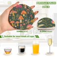 thumbnail image 2 of Yayeee 6 PCS Drink Coasters with Holder Set Woven Absorbent Round Tabletop Hot Pad, Orange Mushroom, 2 of 7