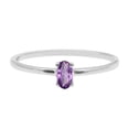 thumbnail image 2 of Bague de Fiançailles pour Femmes, Forme Ovale 5X3mm, Améthyste, Argent Sterling 925 Solitaire, 2 of 4