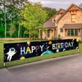 thumbnail image 2 of Outer Space Happy Birthday Banner Astronaut Party Decor Supplies Kids Birthday Backdrop Banners Outdoor Indoor Hanging Banner, 2 of 4