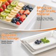 thumbnail image 3 of 6-Pack Serving Tray for Parties, Serving Platter in 3 Sizes for Entertaining, Food Display, Plastic Trays for Cookies, Stackable Rectangular Platters for Family(White), 3 of 3