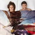 thumbnail image 5 of Kainsy American Eagle Flag Blanket, Flannel Fleece Eagle Blanket Soft Cozy Plush Fleece Blanket Gifts for Adults and Kids Plush Warm Throw Blanket for Bedroom Living Room Sofa Couch " inch(50"x60"), 5 of 7