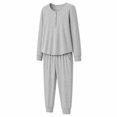 thumbnail image 3 of Set Pijama Simply Basic para Mujer, Manga Larga Gris Talla CH 2 piezas, 3 of 4