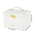 thumbnail image 4 of Jewelry Box Organizer PU Leather Display Case with Mirror Double Layer Storage Holder Large Capacity Drawer Type for Earrings Bracelets Rings, 4 of 10