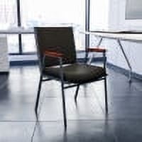 BizChair 4 Pack Heavy Duty Black Dot Fabric Stack Chair with Arms
