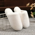 thumbnail image 3 of Scuff Slippers for Women Soft Plush Winter Warm Casual Indoor Home Nonslip Slides Slip on Bedroom House Shoes White 8.5, 3 of 6