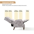 thumbnail image 5 of Recliner Chairs Push Back Set of 2 Upholstered Mid Century Wingback Armchairs Fabric Sofa Home Theater Couches Wood Legs Home Living Room Beige Pattern, 5 of 7