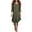 Army Green, variant on Women's V-Neck 3/4 Ruffle Sleeve Loose Fit Casual Midi Dresses for Women Summer Everyday & Beach Vacation Wear