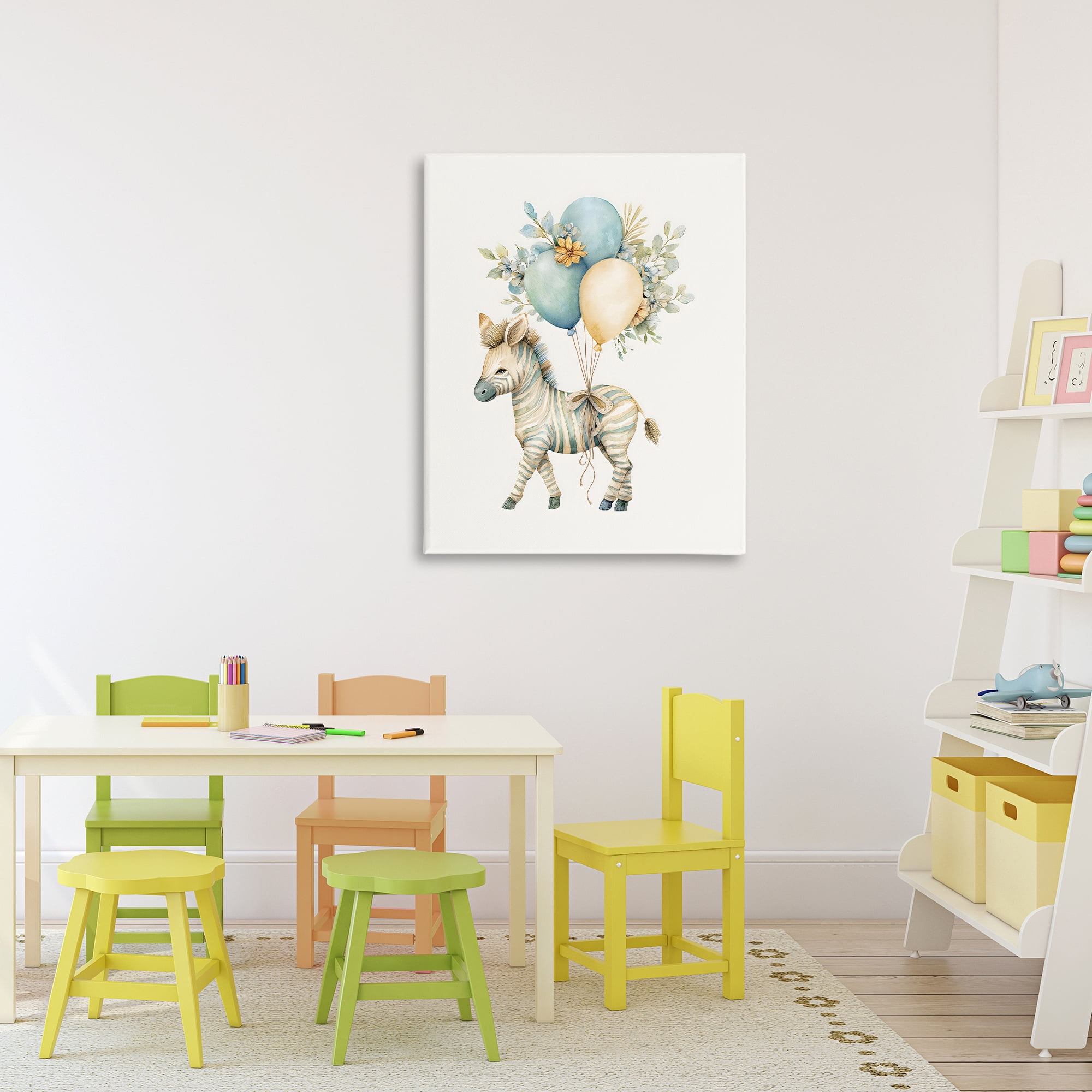Stupell Industries Watercolor Nursery Zebra Canvas Wall Art, design by LSR Design Studio