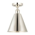 thumbnail image 2 of Innovations Lighting  Ballston Cone - 1 Light 8" Semi-Flush Mount Polished Nickel, 2 of 5