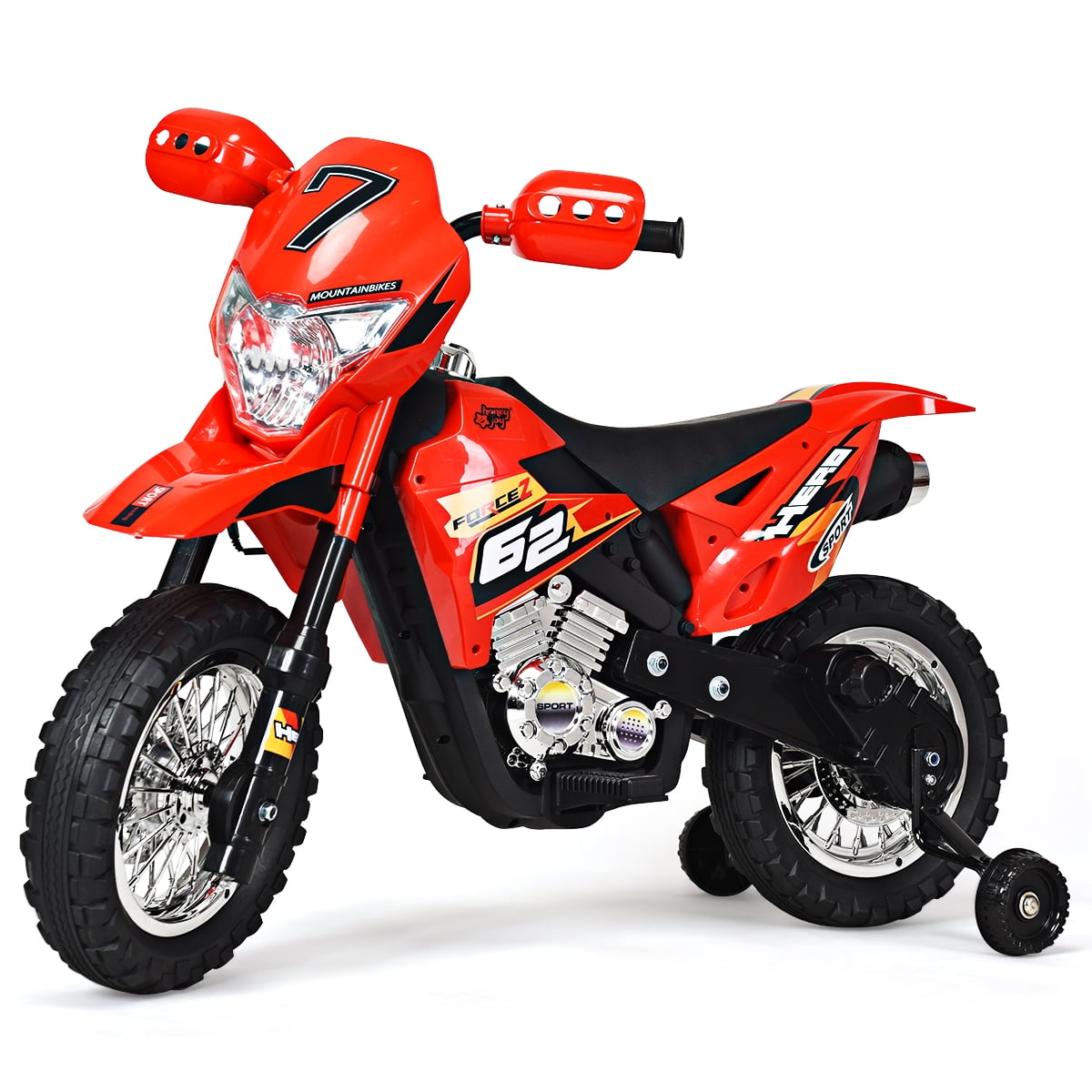 electric motorcycle with training wheels