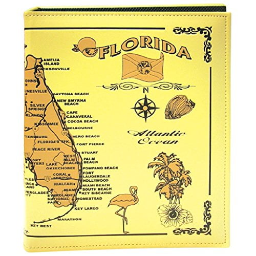 Photo Album Leather Florida State Map Souvenir 6x4 Photo Album Holds 100 Photos (Beige) ALB-SLFL