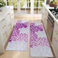 thumbnail image 4 of Kitchen Rugs Sets Of 2,Purple Floral and Petal Pattern Anti Fatigue Kitchen Mat Rugs Non Slip Washable,Decorative Kitchen Floor Mats for Kitchen,Sink,Laundry,17"X47", 4 of 5