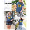 thumbnail image 3 of XCHQRTI Butterfly Graphic Plus T-Shirts Women Graphic Casual Shirt Floral Short Sleeve Tee, 3 of 8