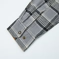 thumbnail image 7 of COEVALS CLUB Men's Flannel Western Pearl Snap Corduroy Lined Plaid Work Long Sleeve Shirts 13 Gray Plaid Small, 7 of 7