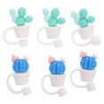 thumbnail image 1 of 6 Pcs Embouts de Paille en Silicone, Couvercles de Pailles Réutilisables, Bouchons de Paille Réutilisables pour Pailles, 1 of 6