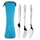 thumbnail image 2 of Juego de cubiertos de acero inoxidable de 3 uds. cuchillos para carne tenedor cuchara con bolsas de tela Hugtrwg Para estrenar, 2 of 4