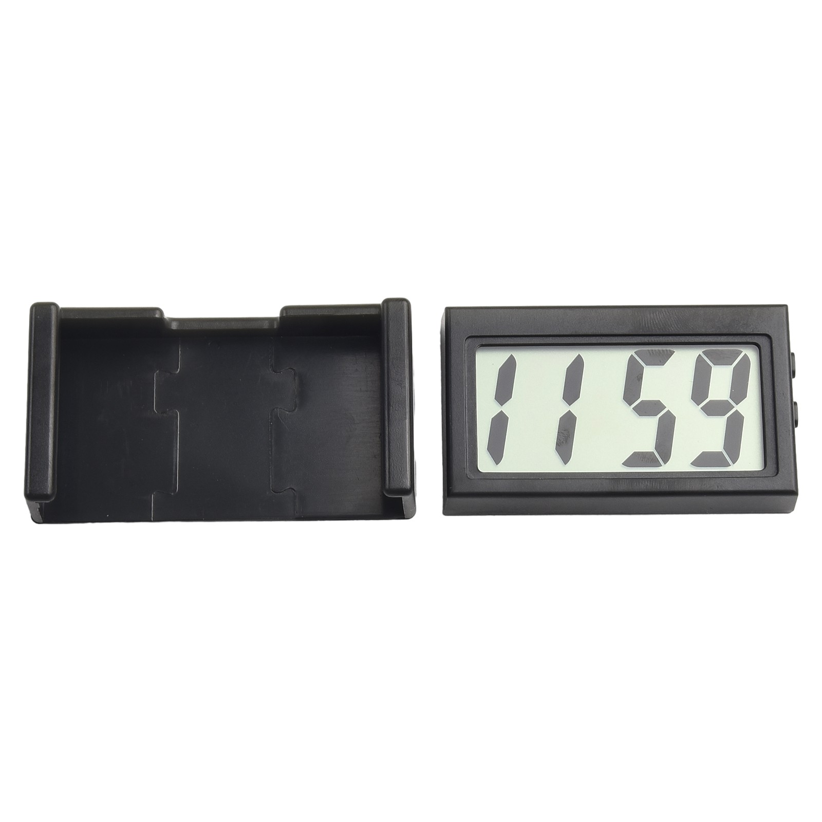 Mini LCD Digital Clock For Car Dashboard – Easy Adhesive Mount, 12V Time Display