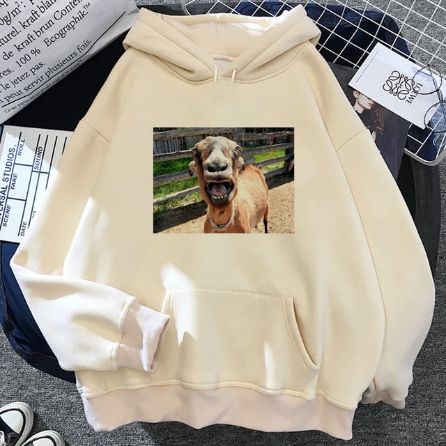 Sudadera con capucha Screaming Goat, ropa informal, patrón de estilo moderno, manga Y2K, chándales divertidos para adolescentes, ropa deportiva elegante, tela suave japonesa