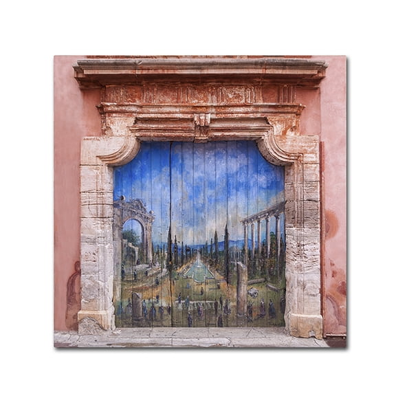 Trademark Fine Art 'Old Painted Door' Canvas Art by Michael Blanchette Photography