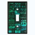 thumbnail image 2 of Metal Light Switch Wall Plate Outlet Cover (Coffee Shop Cafe Restaurant Sign Black Teal Ocean Green - Single Toggle), 2 of 2