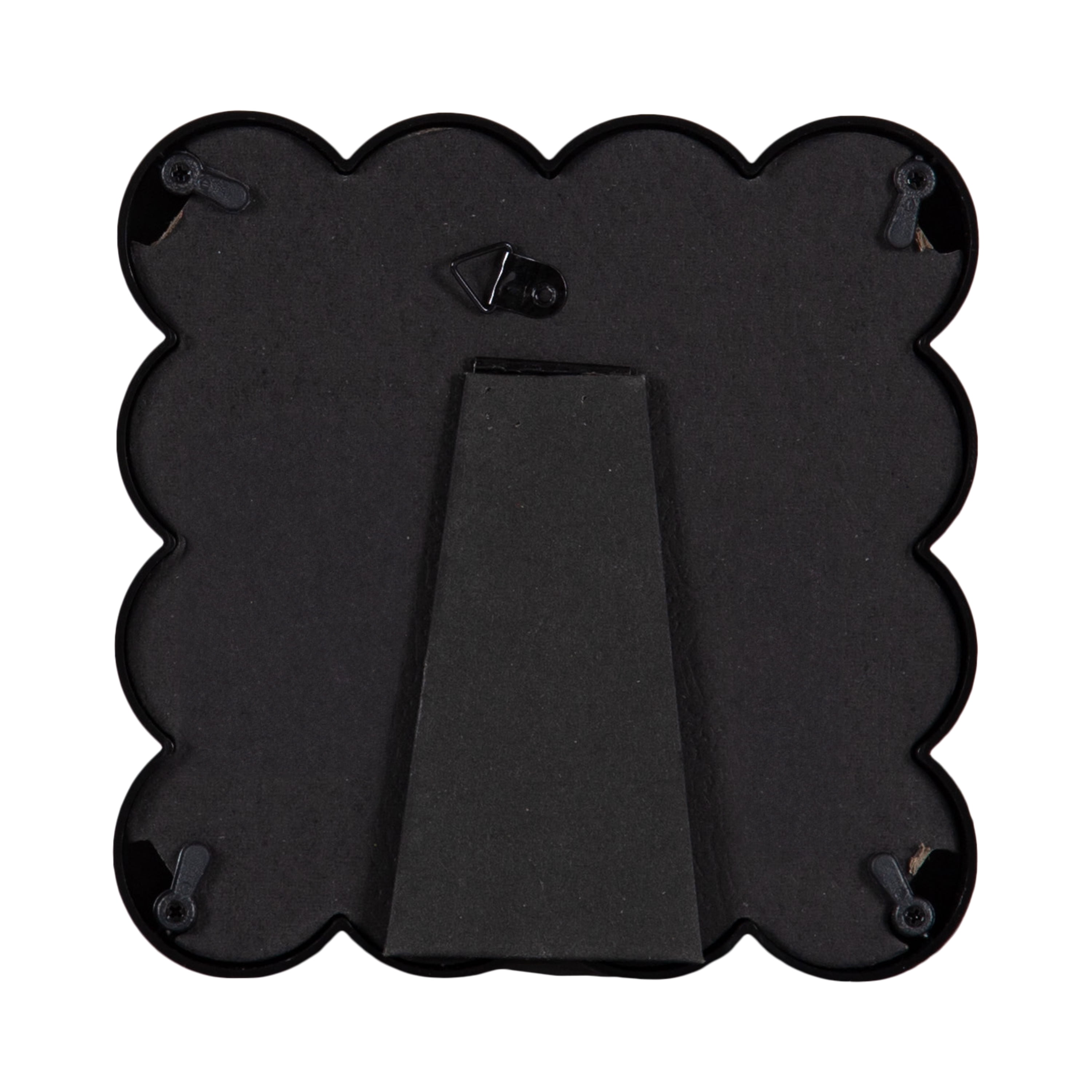 DesignOvation 4x4 Scalloped Black Decorative Tabletop Picture Frame