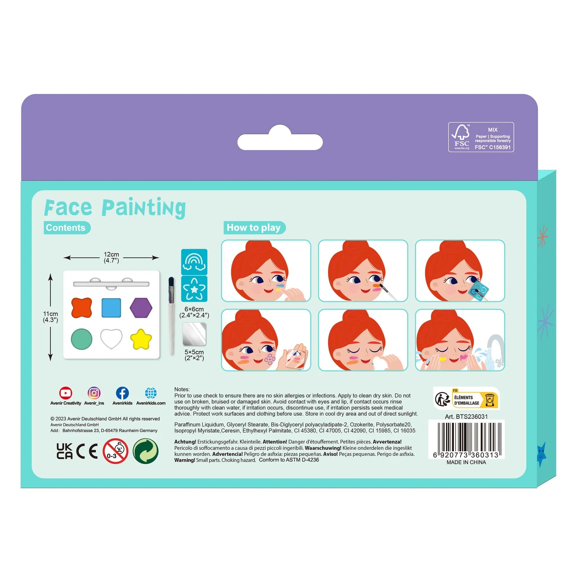 Avenir - Face Painting Kit: RAINBOW