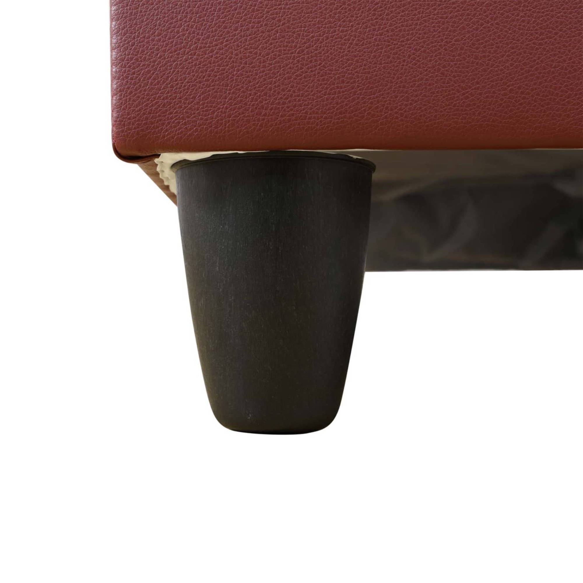 Leather Storage Ottoman, Folding Foot Stool with Storage Button Tufted Ottoman Bench for Living Room,Red