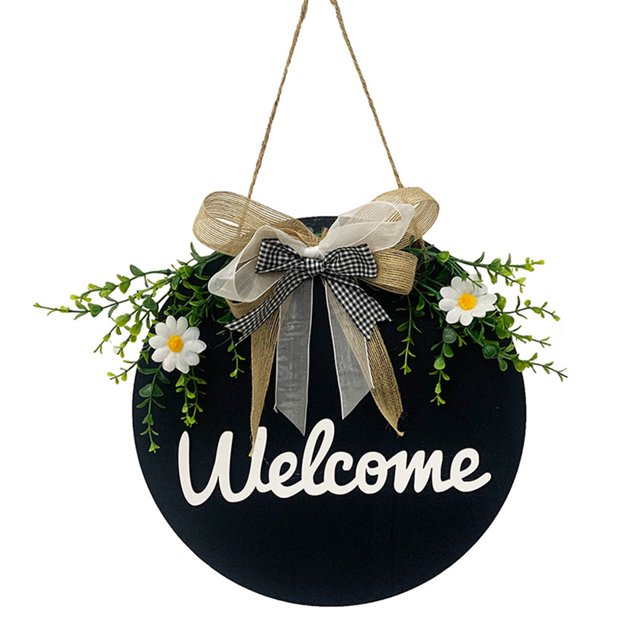 Visland Door Sign Hanging Rustic Wooden Wear Resistant Home Welcome Sign for Door