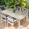 thumbnail image 2 of Floral Leaves Table Cloths for 4 Foot Rectangle Tables, Summer Botanical Weeping Watercolor Vintage Patio Waterproof Elastic Fitted Tablecloths, Washable Rectangular Table Cover for Camping, 2 of 8