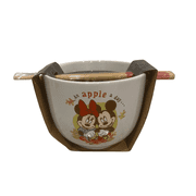 Angle View: Mickey Mouse Rice Bowl with Chopsticks – Cute Disney Ceramic Set