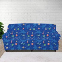 XYZCANDO Blue Christmas Sofa Cover Stretch Couch Cover Sofa Slipcovers for 1 Cushion Couch 3 Seater Furniture Sofa Armchair Covers