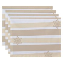 Simply Daisy 18" x 14" Star Stripes Stripe Print Placemats, Set of 4